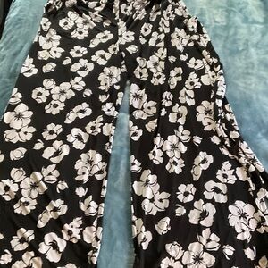 Elegant Floral Wide Leg Pants